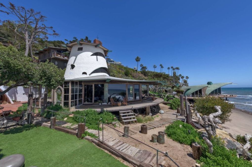 A house on a hill overlooking the ocean