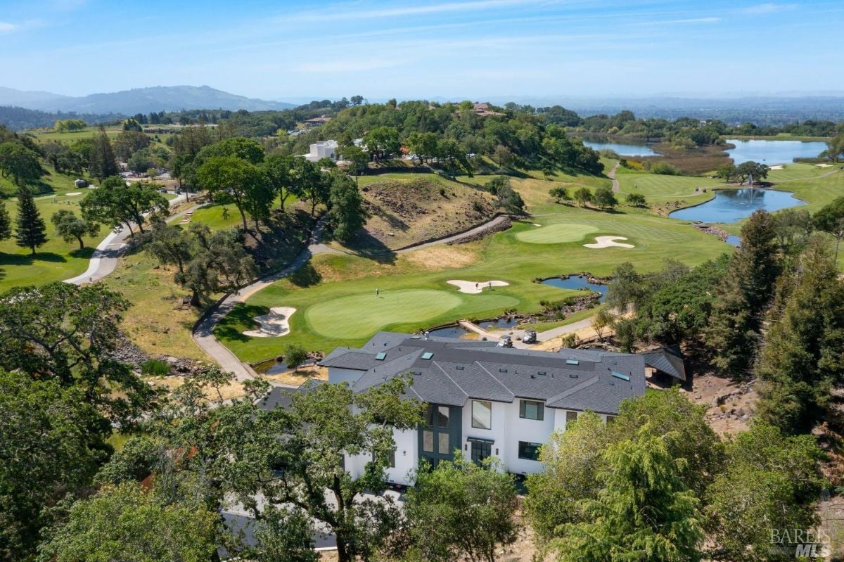 Aerial view of the house.