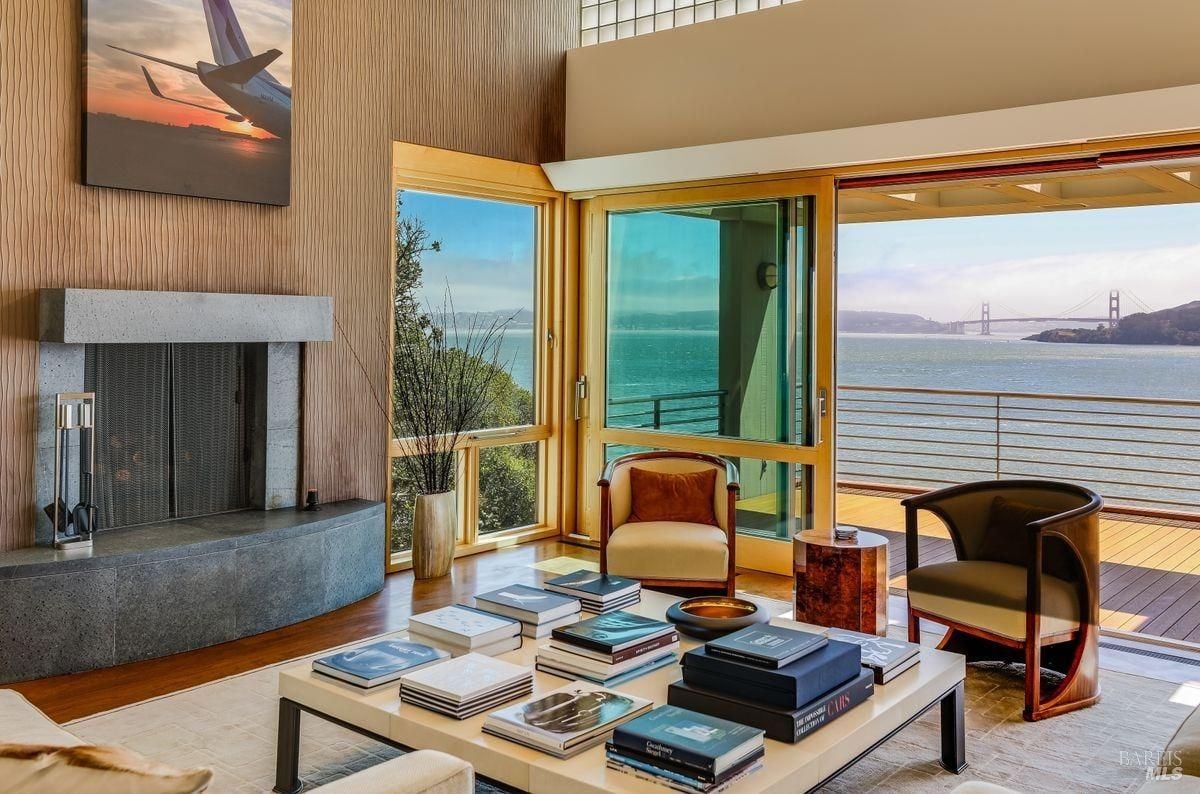 Living room's fireplace