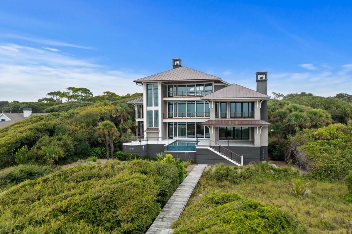 Rear view of the 4,635 Sq. Ft. Mansion in Kiawah Island, SC.