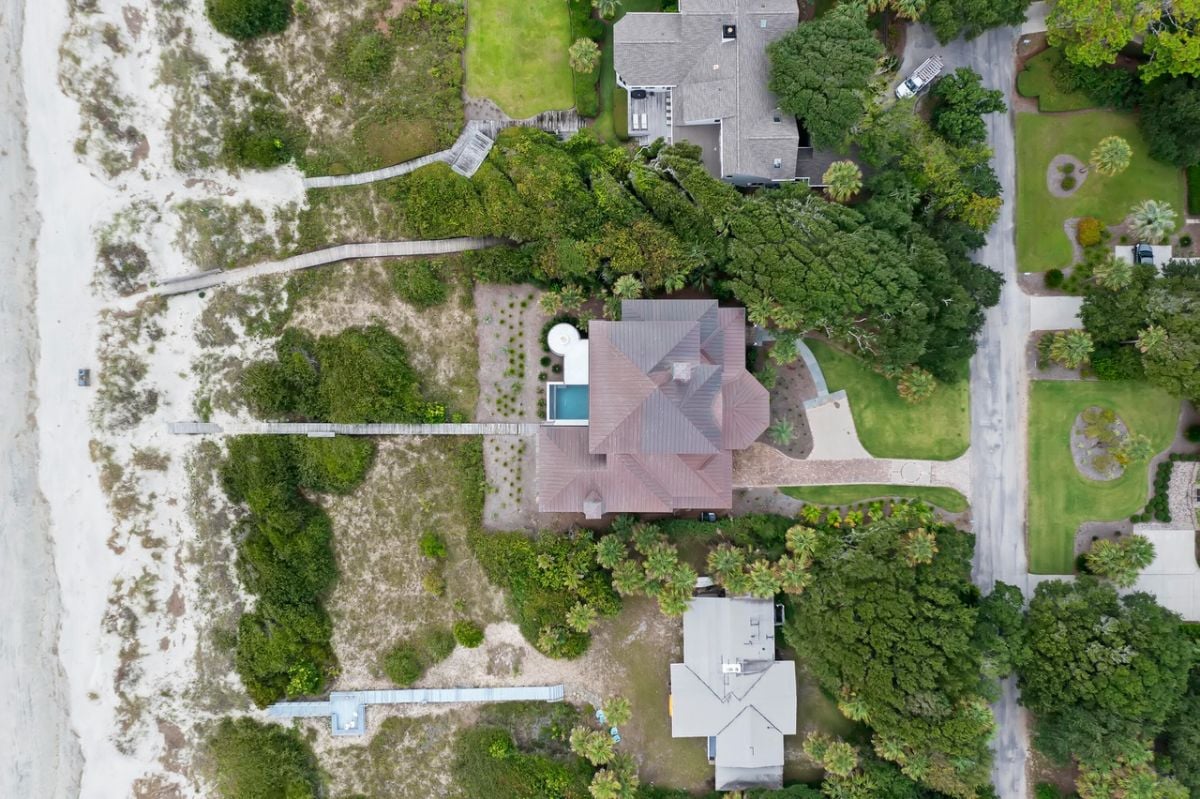 Aerial top view of the property.