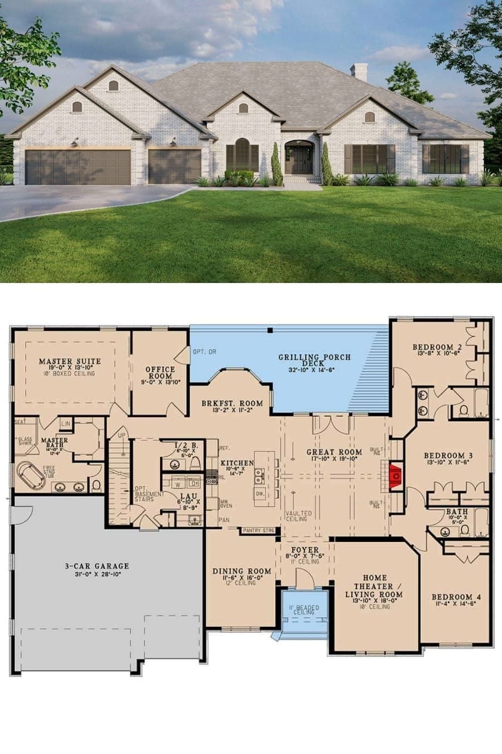Traditional 4-Bedroom Single-Story Brick Home with Jack & Jill Bath and ...