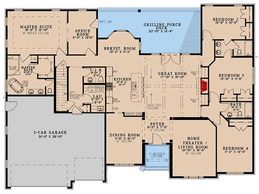 Traditional 4-Bedroom Single-Story Brick Home with Jack & Jill Bath and ...