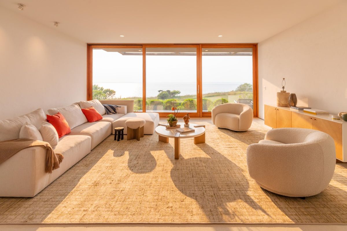 An exclusive family room with glass windows.