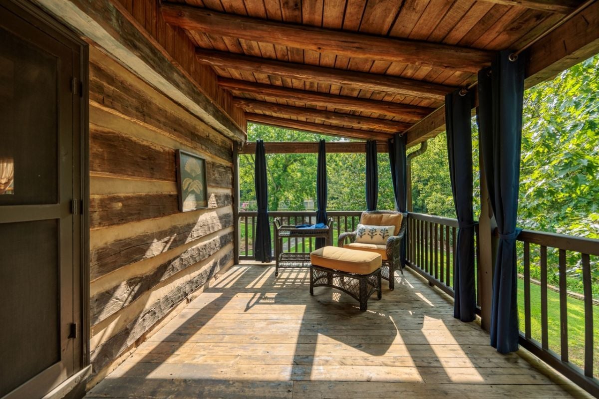 Front porch of the guest cottage