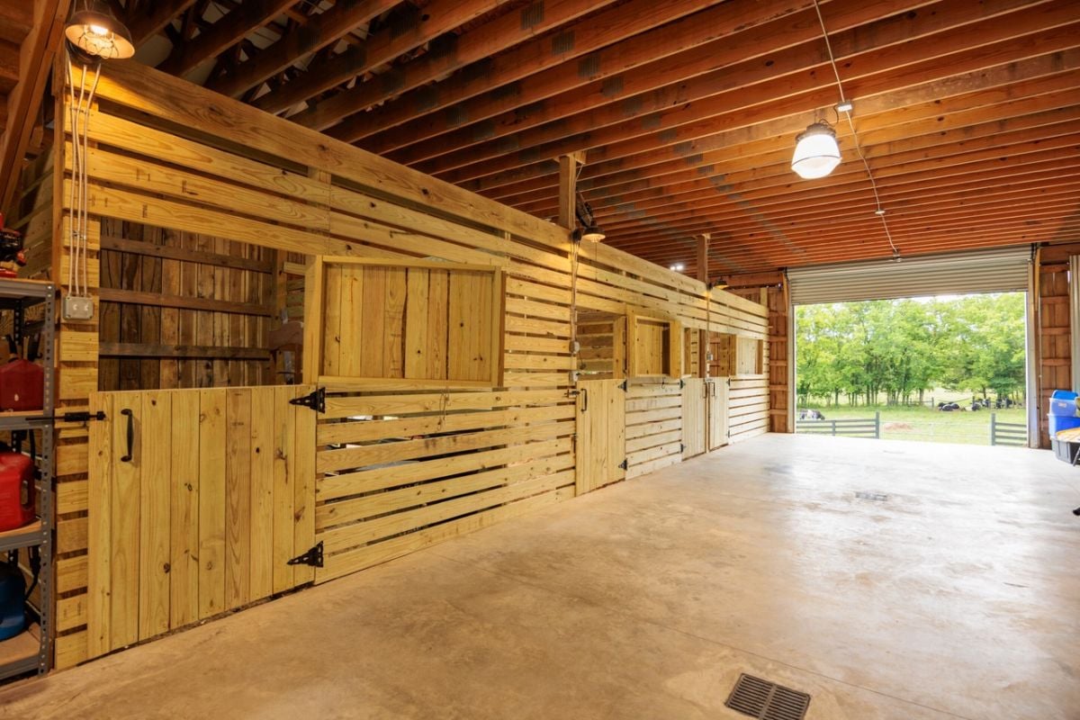 Inside Equestrian barn