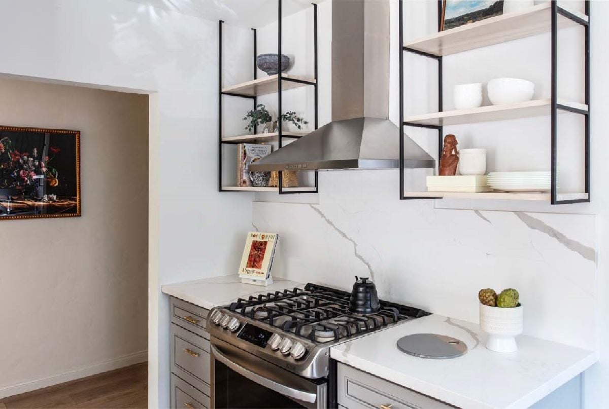 Kitchen with a stove.