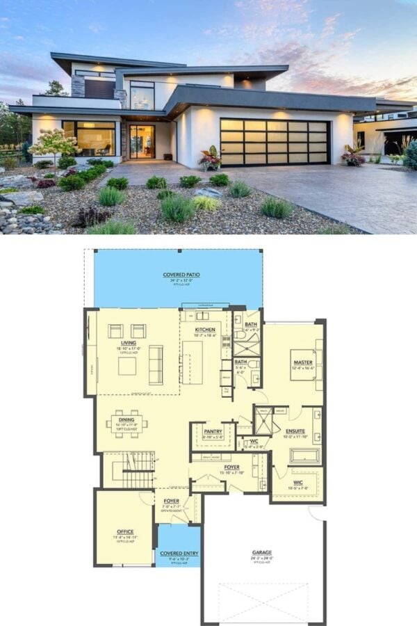 3-Bedroom Two-Story Mid-Century Modern Home with Loft and Covered Patio ...