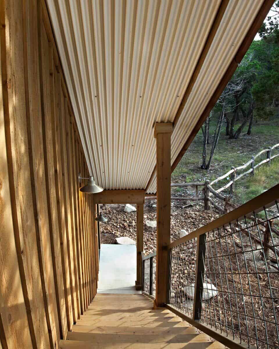 Staircase leading to the studio.
