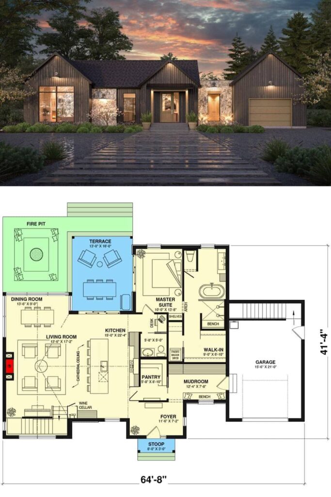 4-Bedroom Contemporary Single-Story Home with Open Living Space and ...