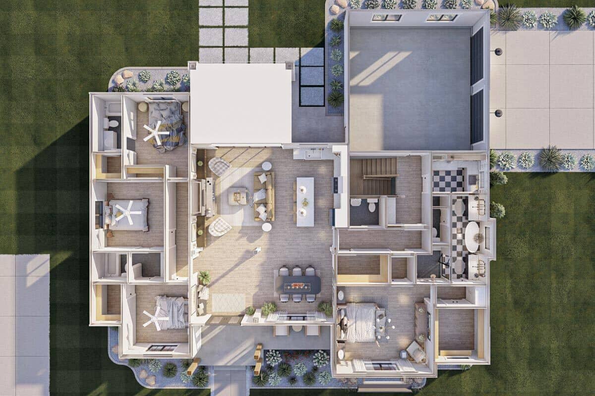 3D main level floor plan