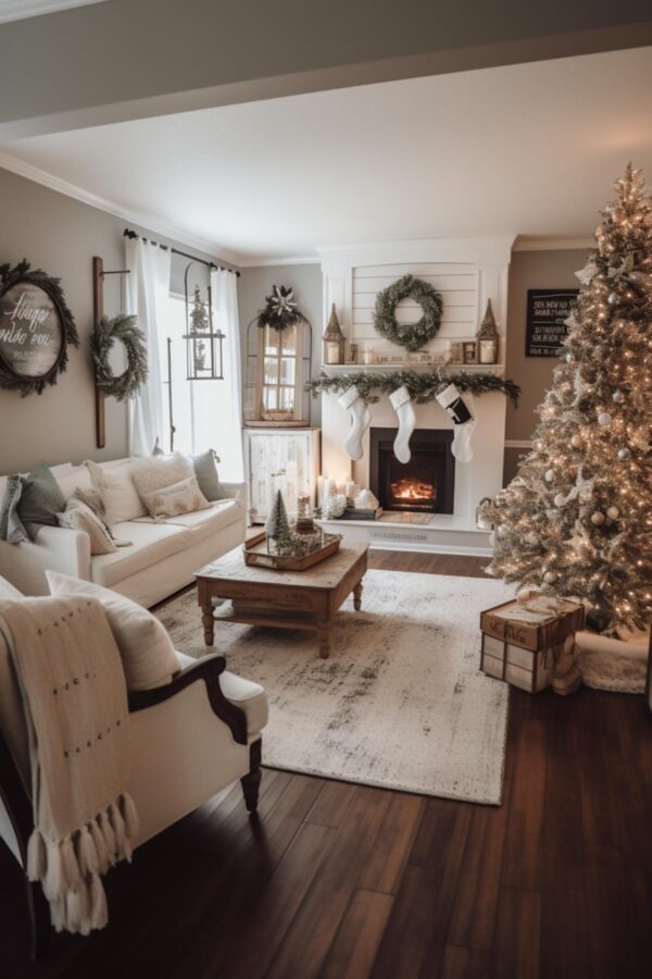 40 Festive Farmhouse Living Room Decked Out in Holiday Decor (Concepts ...