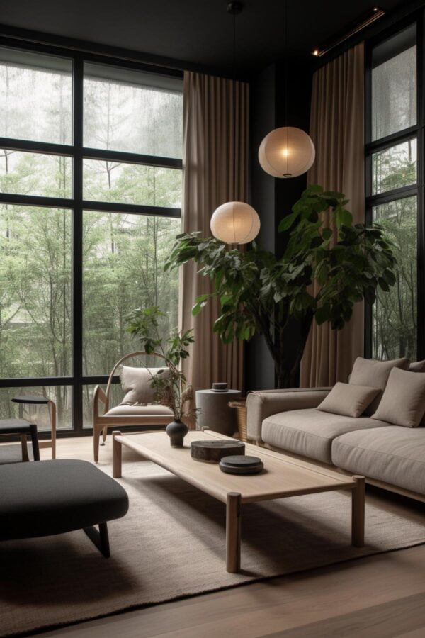 DecorBitesTM Japanese Zen Art Floor Lamp for Living Room Bedroom Study