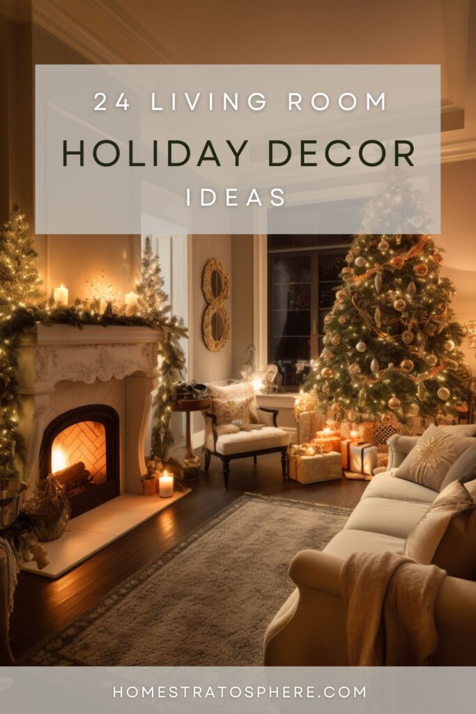 24 Enchanting Living Room Holiday Decor Ideas (Transitional Style ...