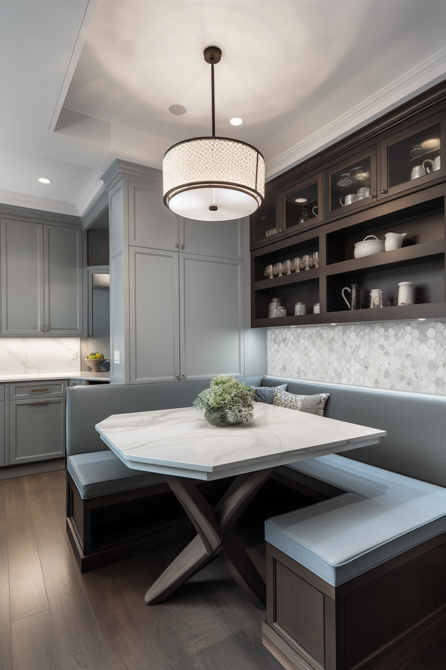 Luxury transitional kitchen dining nook