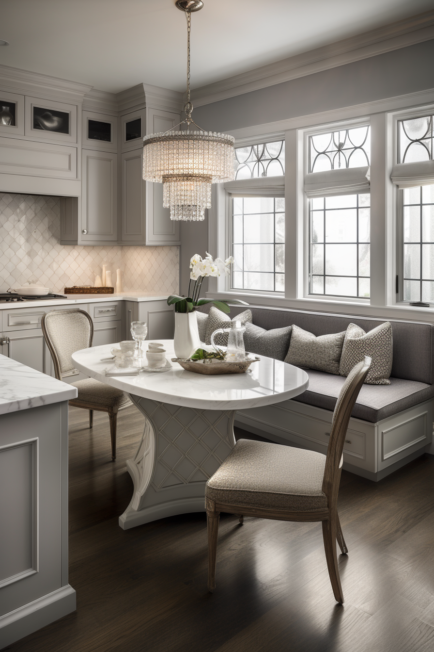 Luxury transitional kitchen dining nook