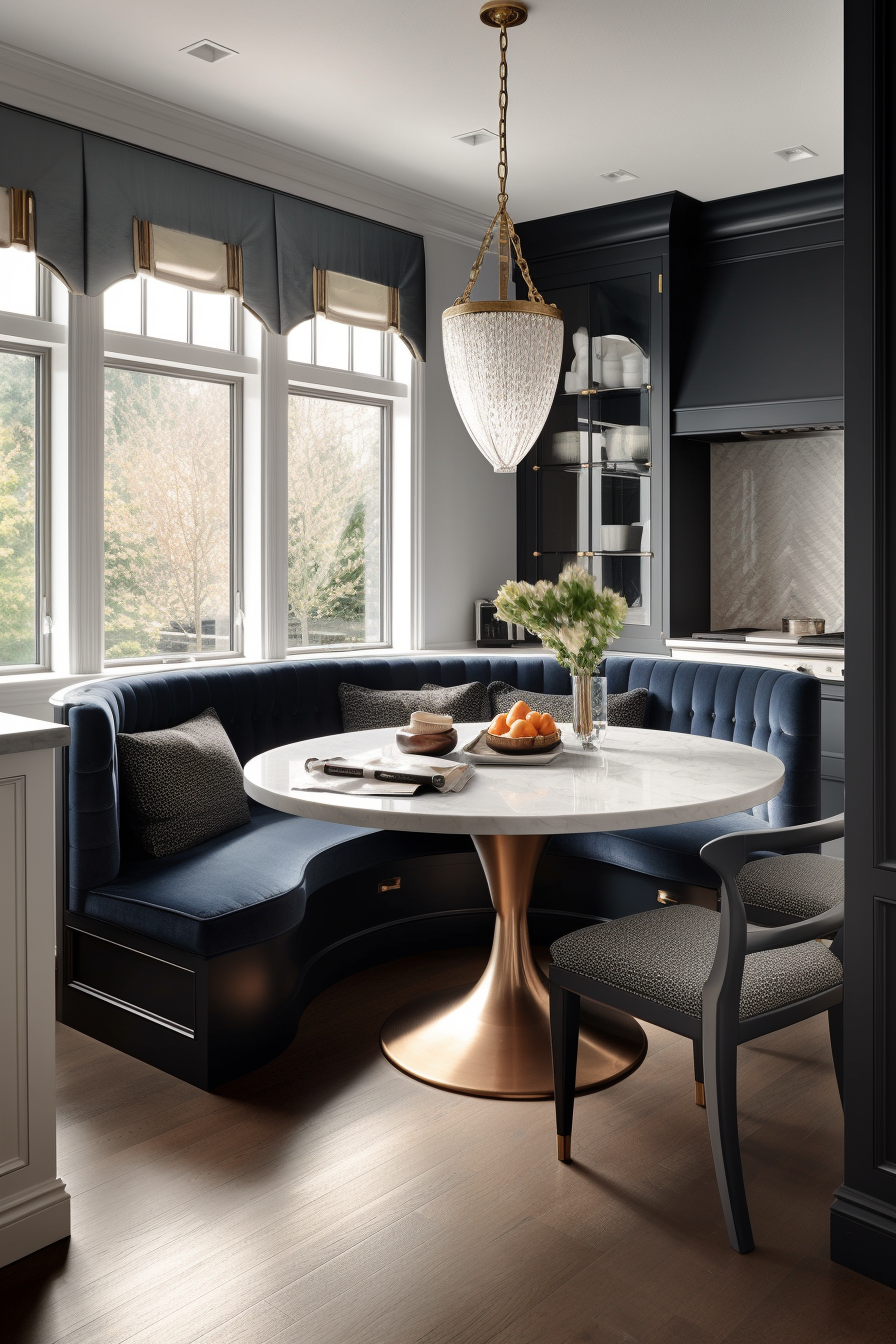 Luxury transitional kitchen dining nook