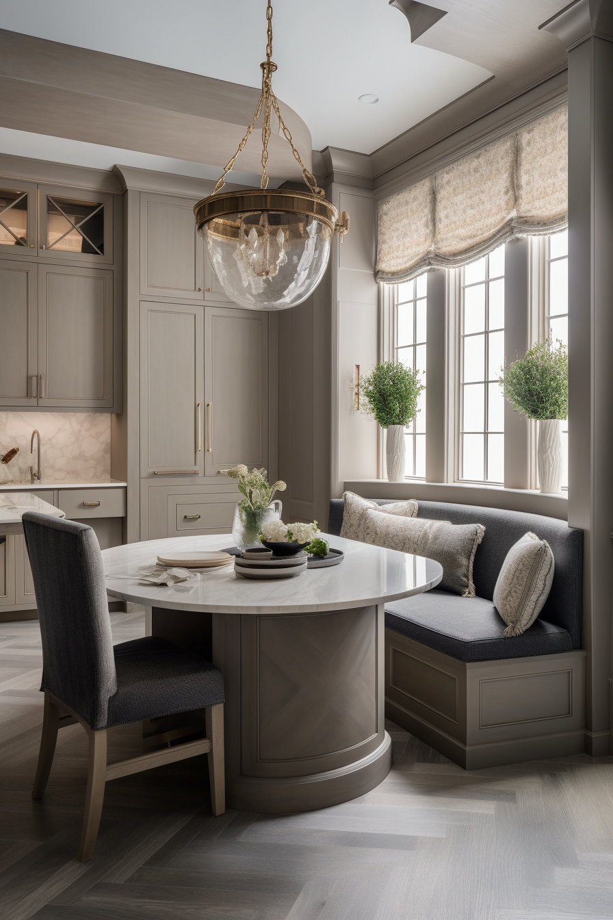 Luxury transitional kitchen dining nook