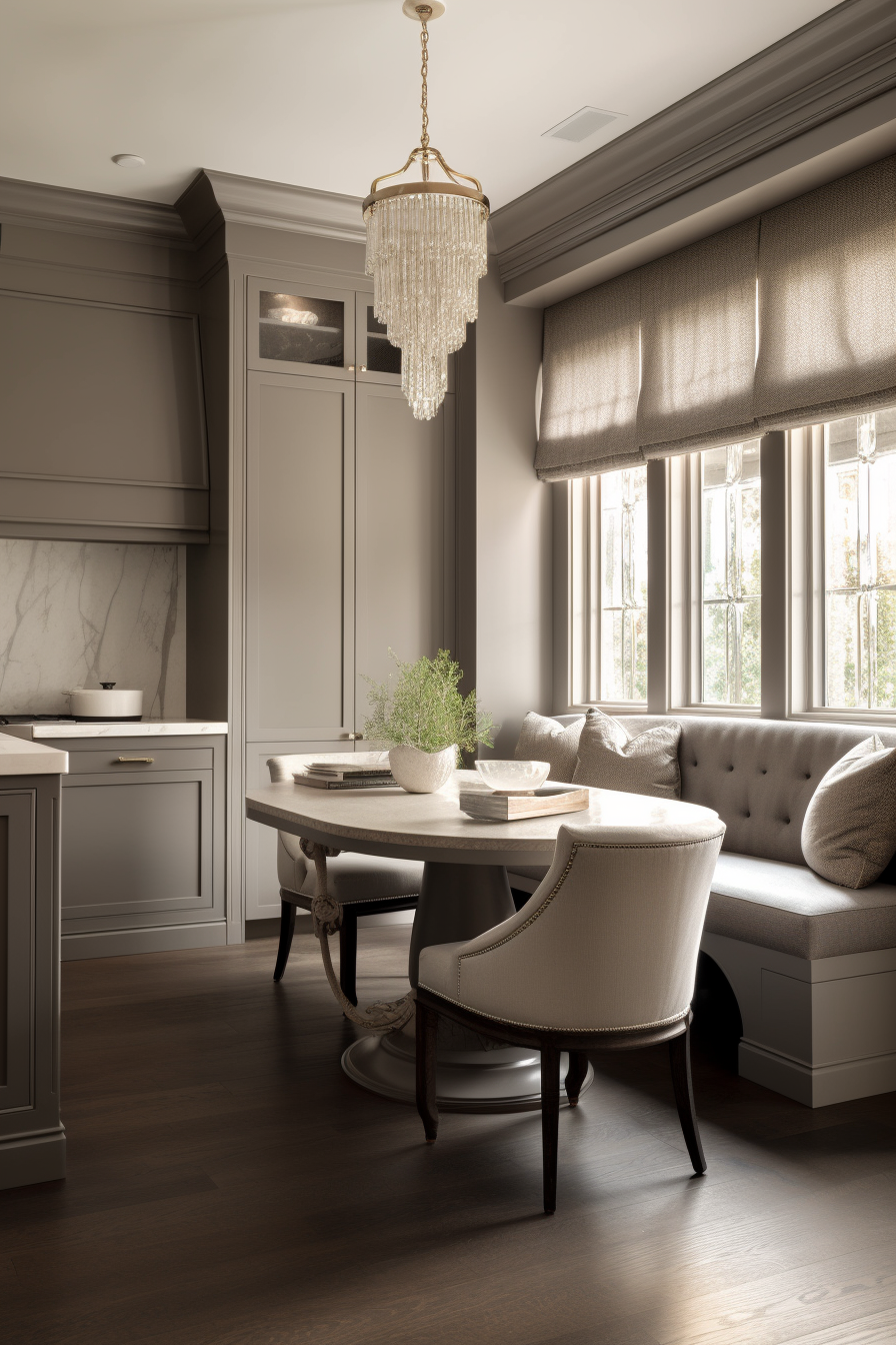 Luxury transitional kitchen dining nook