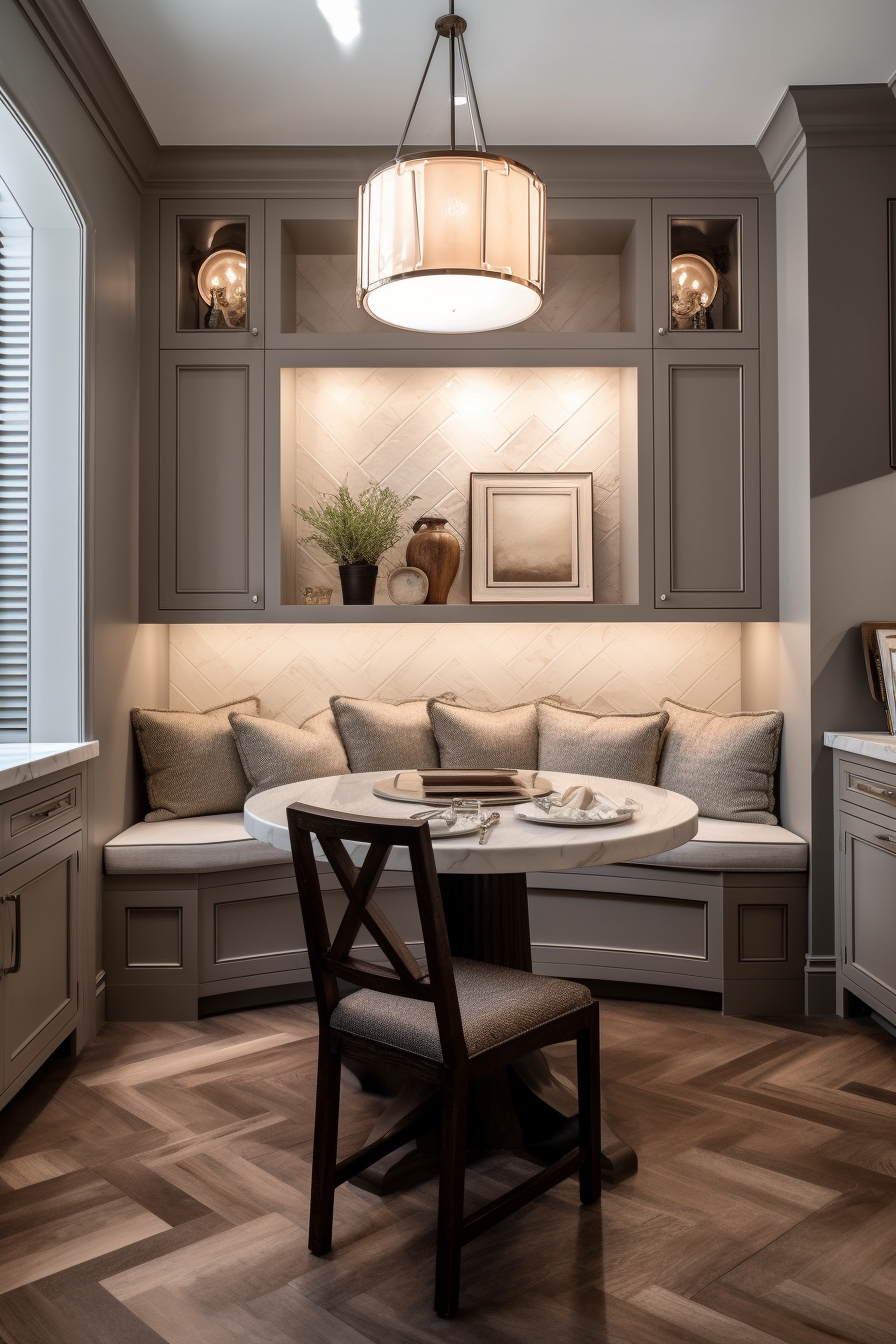 Luxury transitional kitchen dining nook