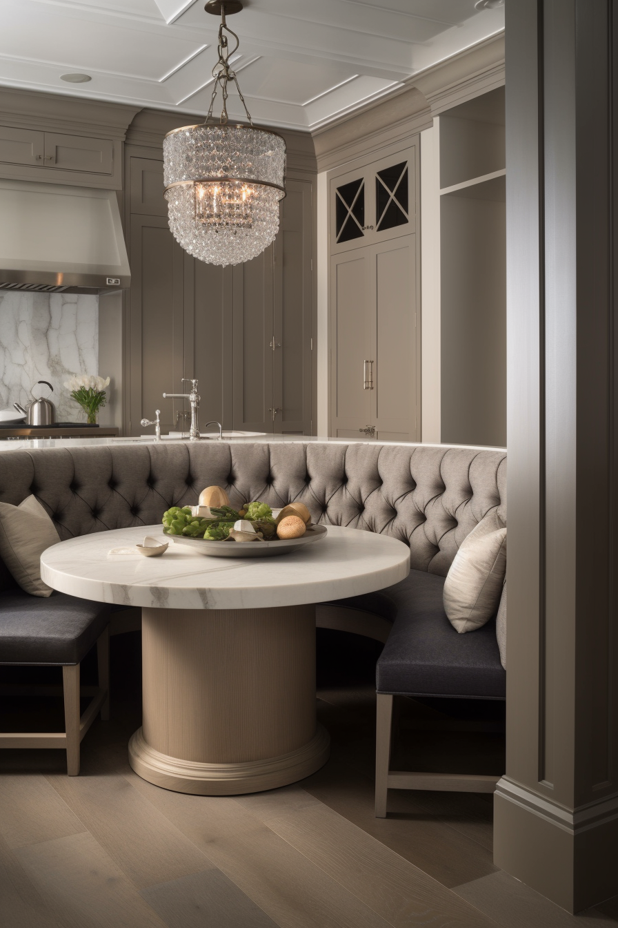 Luxury transitional kitchen dining nook