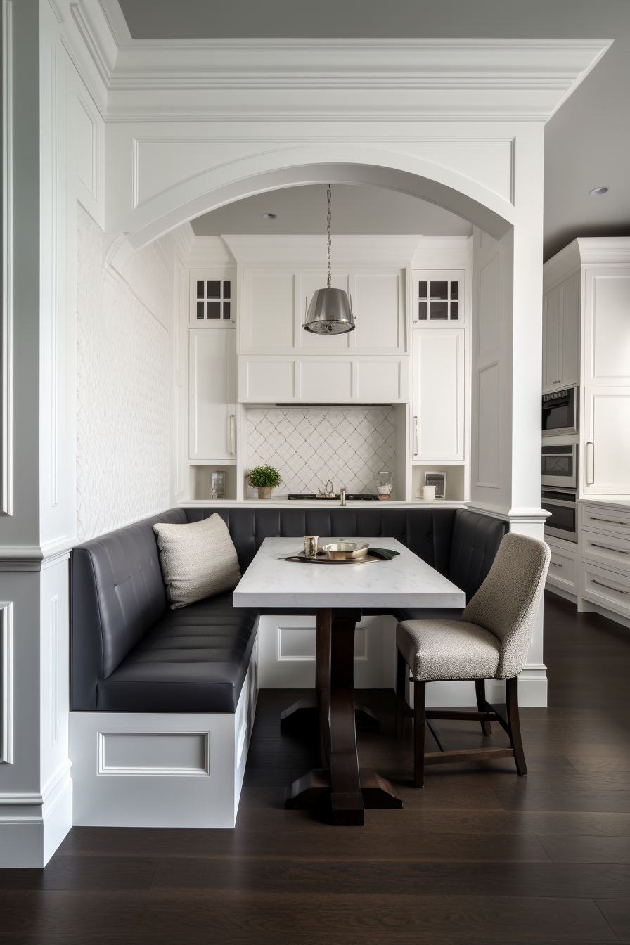 Luxury transitional kitchen dining nook