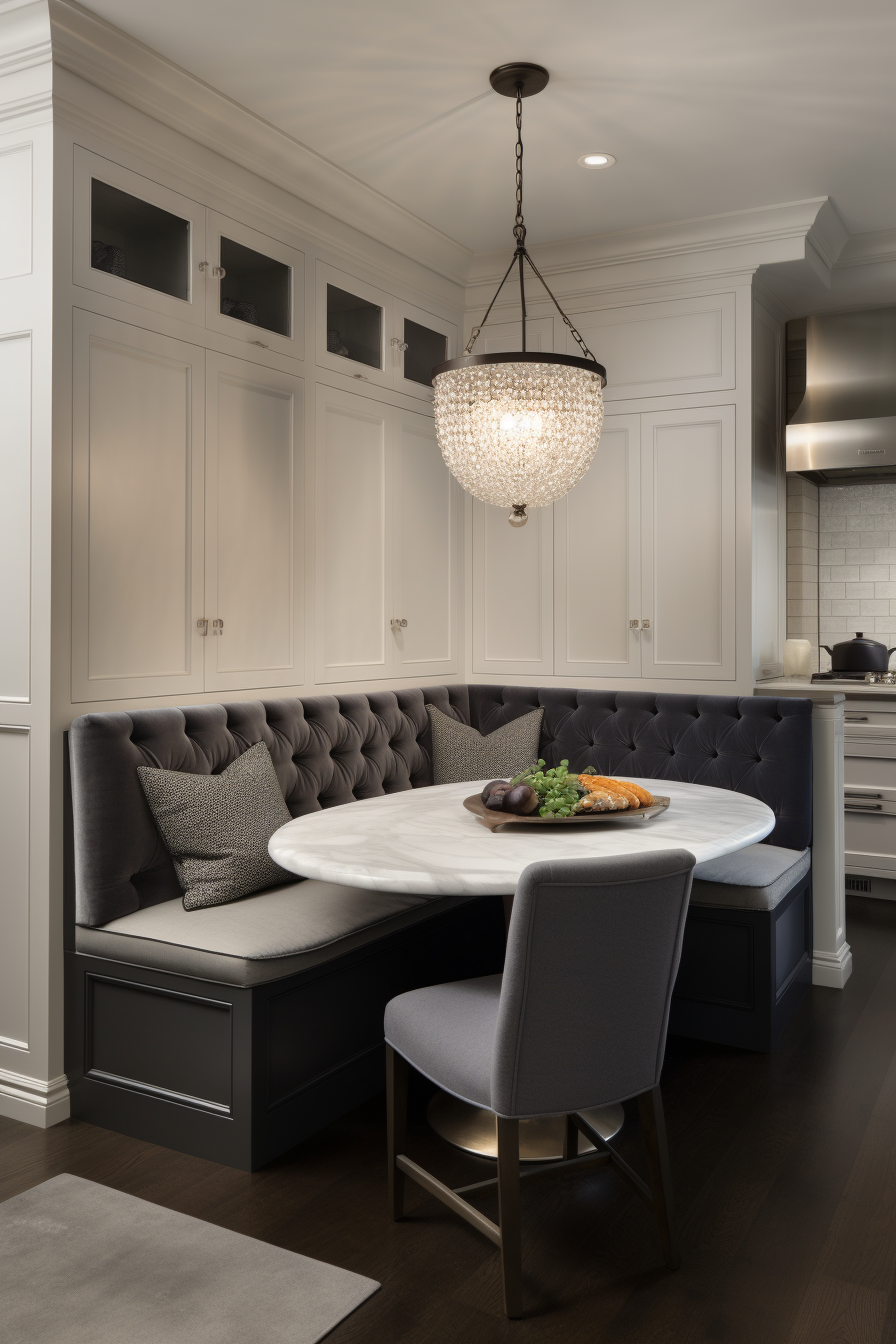 Luxury transitional kitchen dining nook