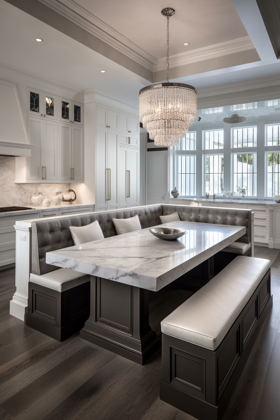 Luxury transitional kitchen dining nook