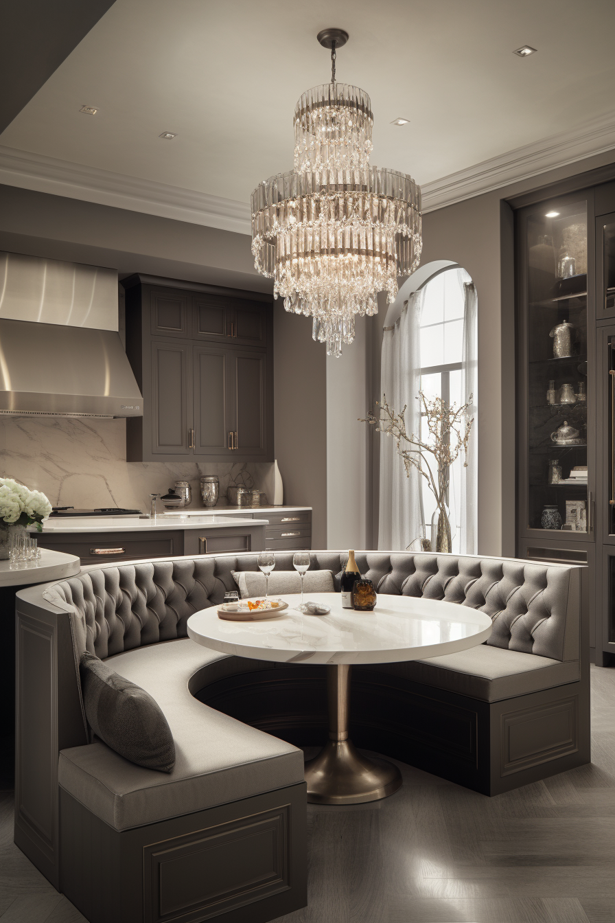 Luxury transitional kitchen dining nook