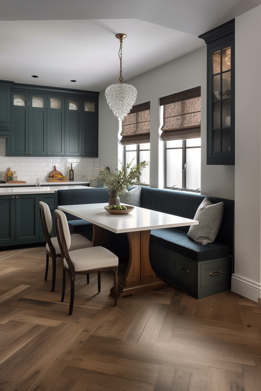 Luxury transitional kitchen dining nook