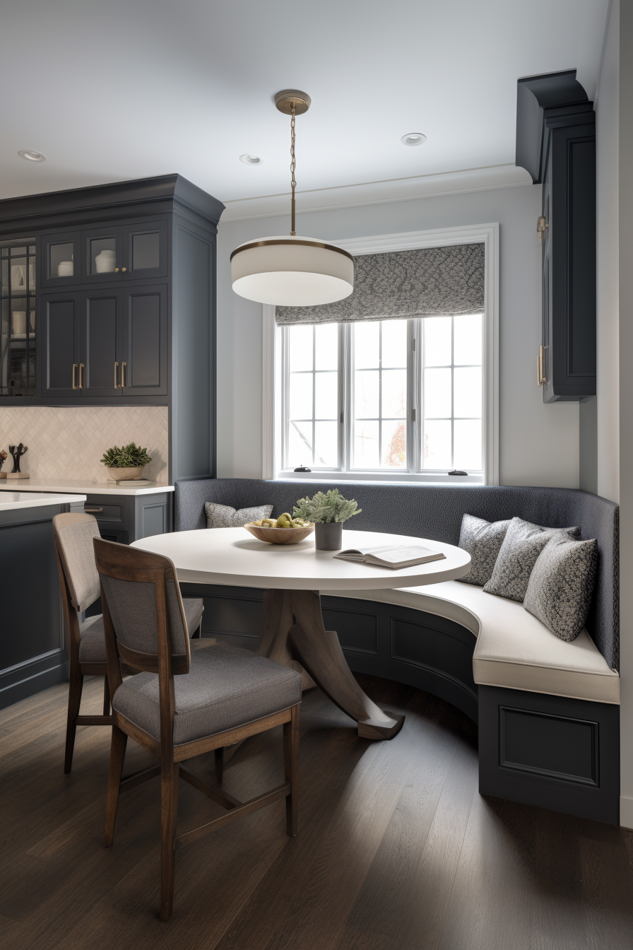 Luxury transitional kitchen dining nook