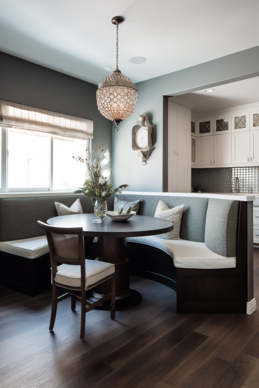 Luxury transitional kitchen dining nook