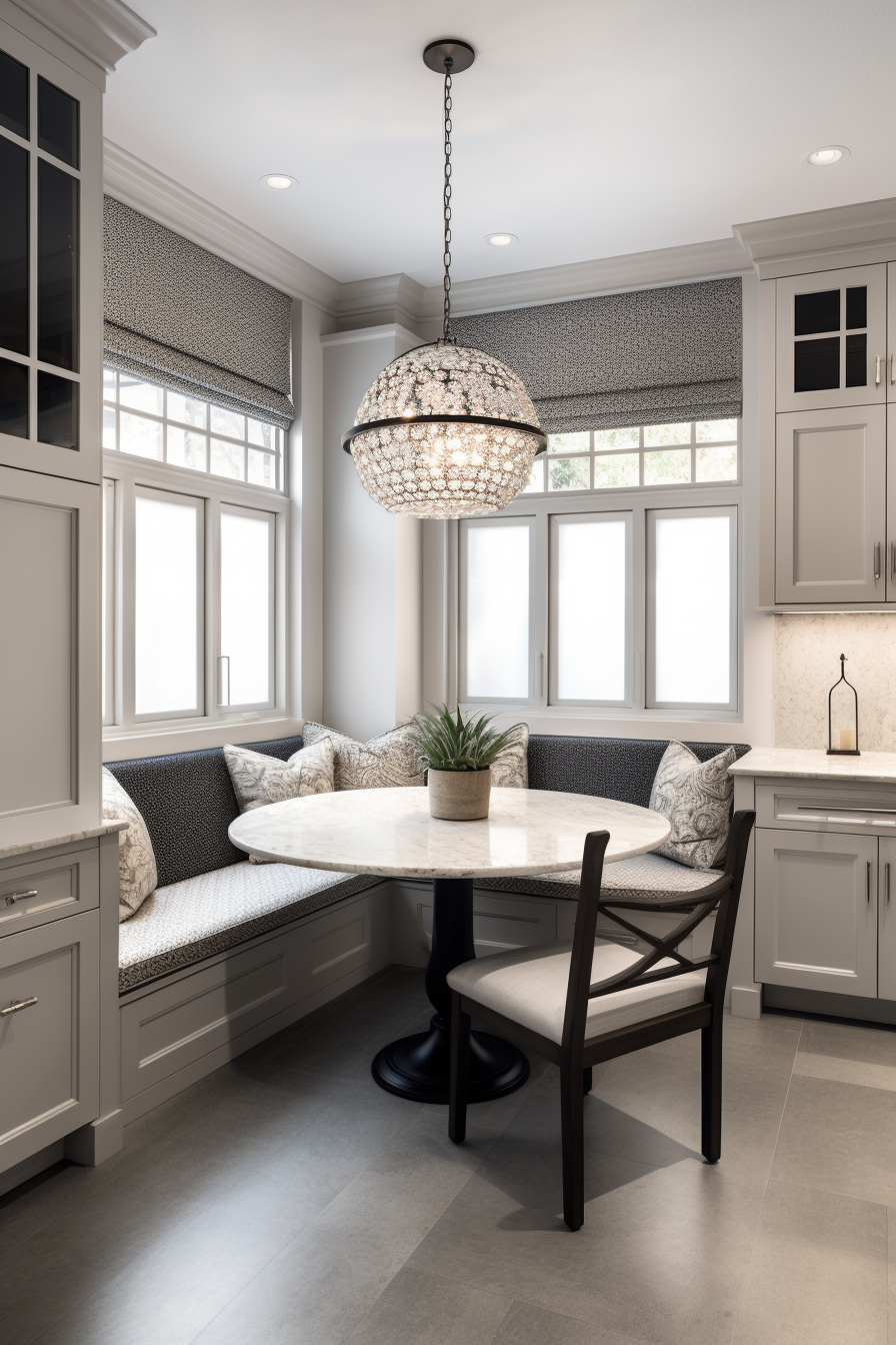 Luxury transitional kitchen dining nook