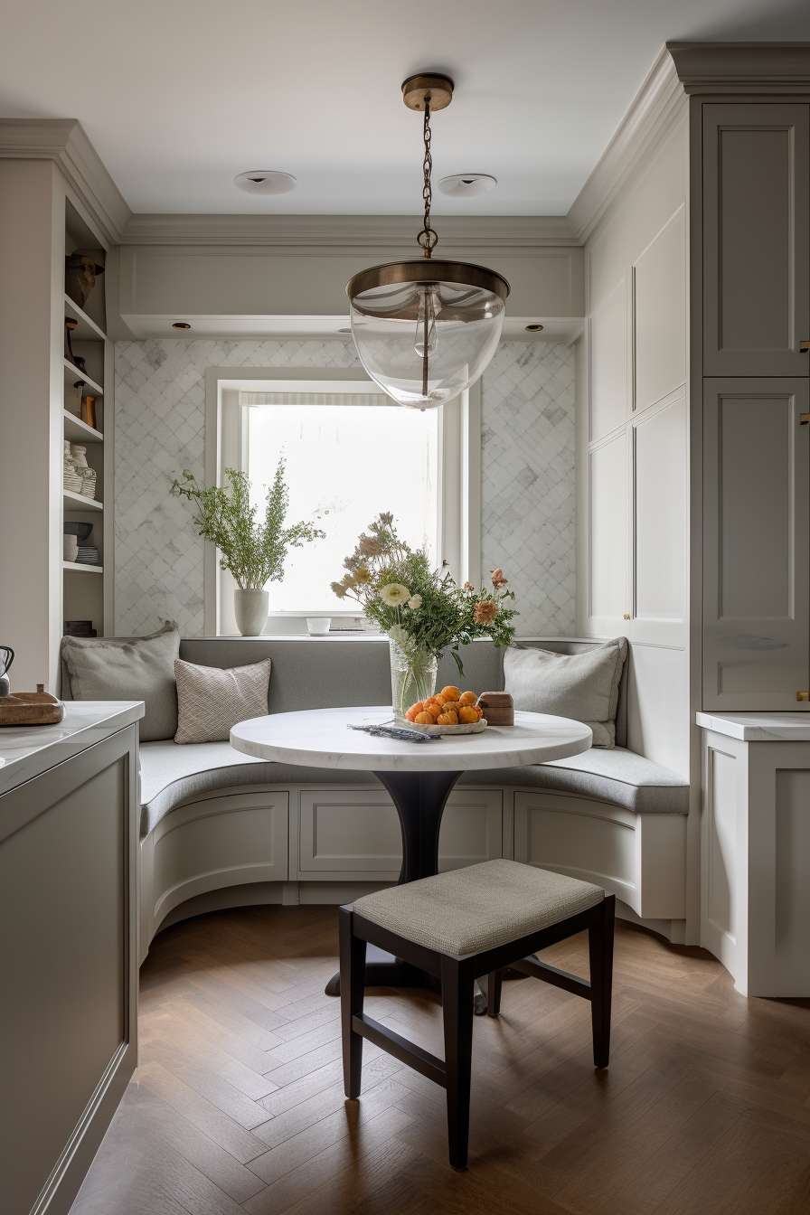 Luxury transitional kitchen dining nook