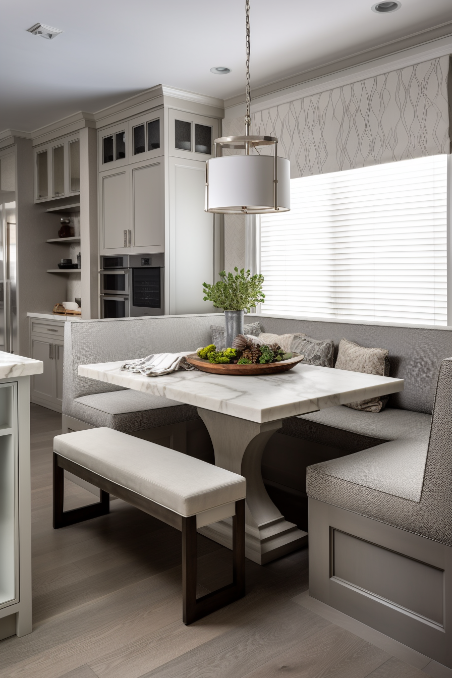 Luxury transitional kitchen dining nook
