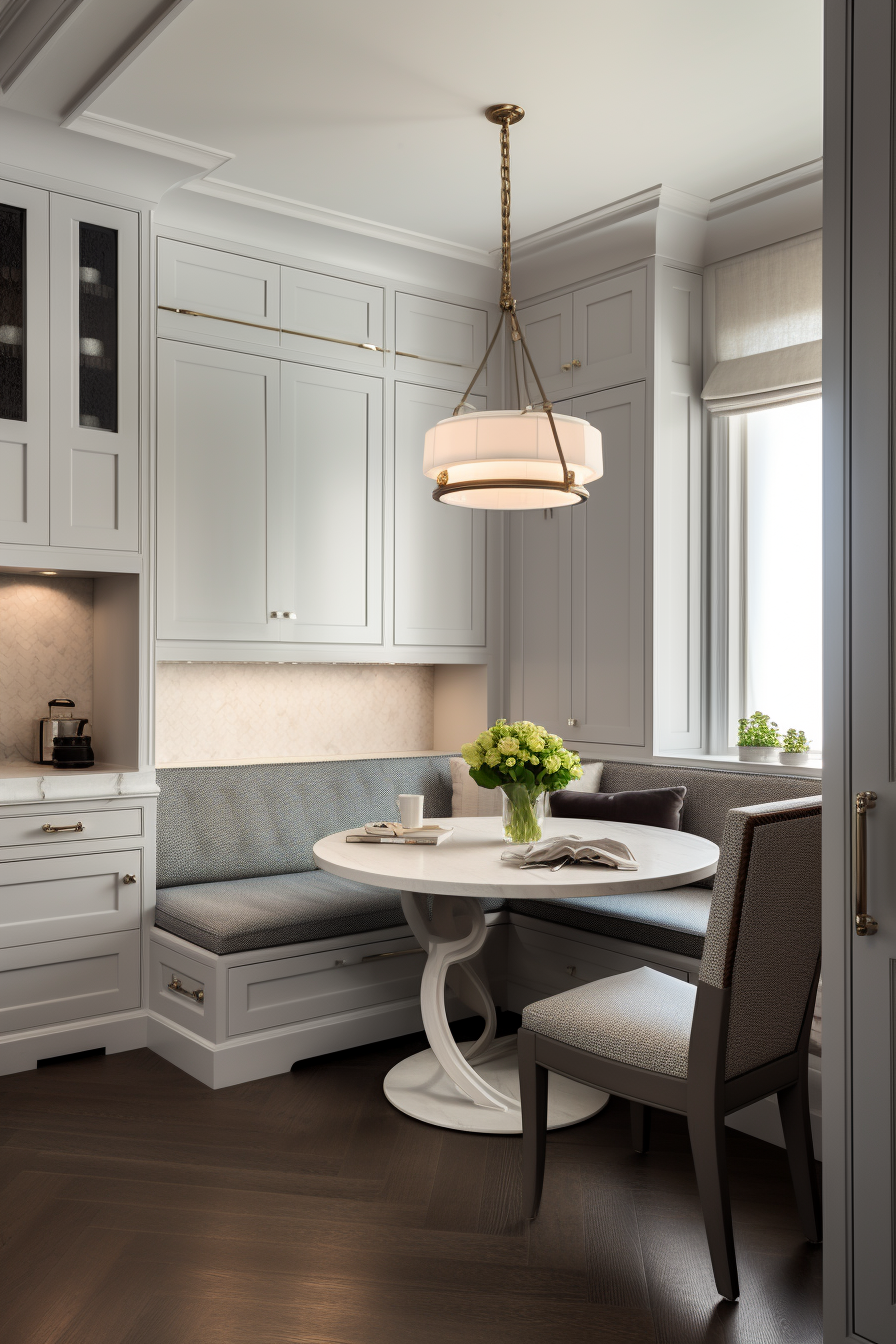 Luxury transitional kitchen dining nook