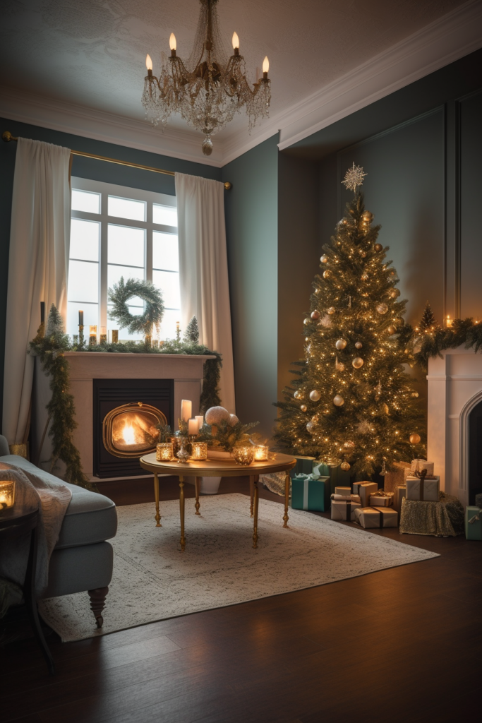 24 Enchanting Living Room Holiday Decor Ideas (Transitional Style ...