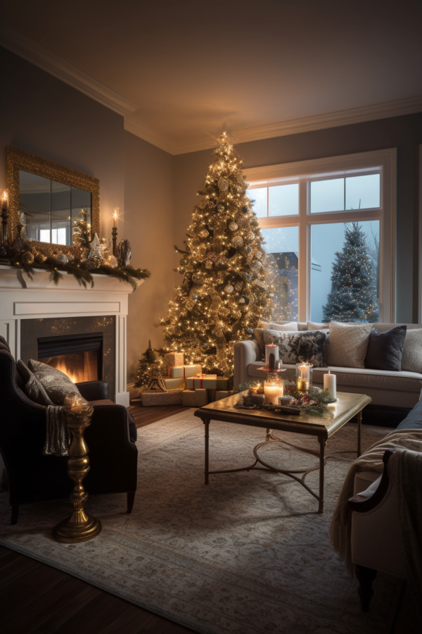 24 Enchanting Living Room Holiday Decor Ideas (Transitional Style ...