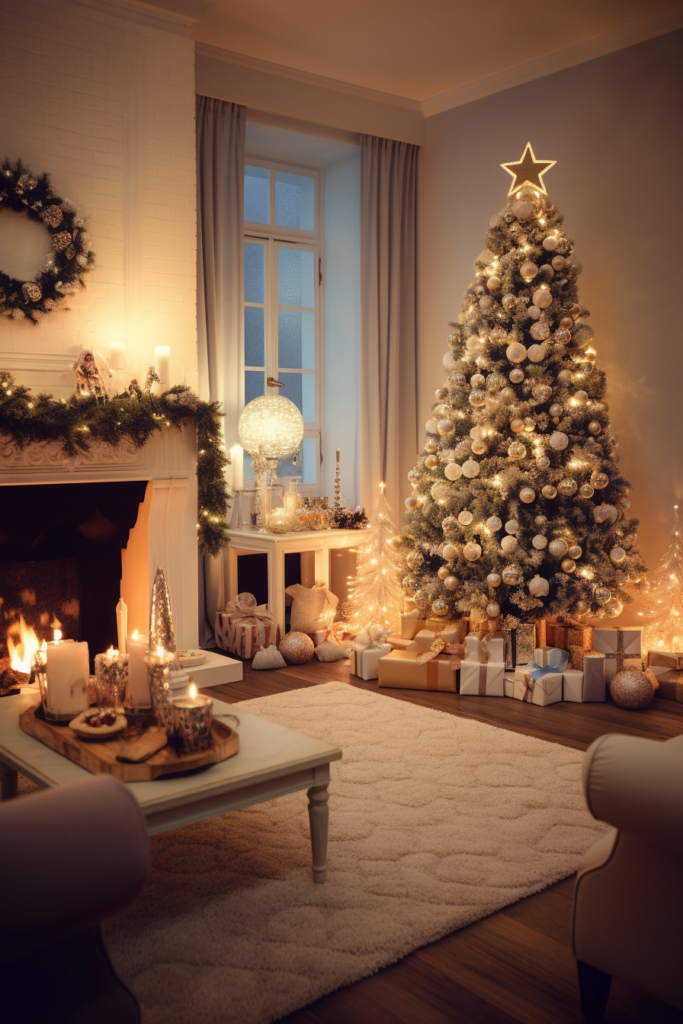 24 Enchanting Living Room Holiday Decor Ideas (Transitional Style ...