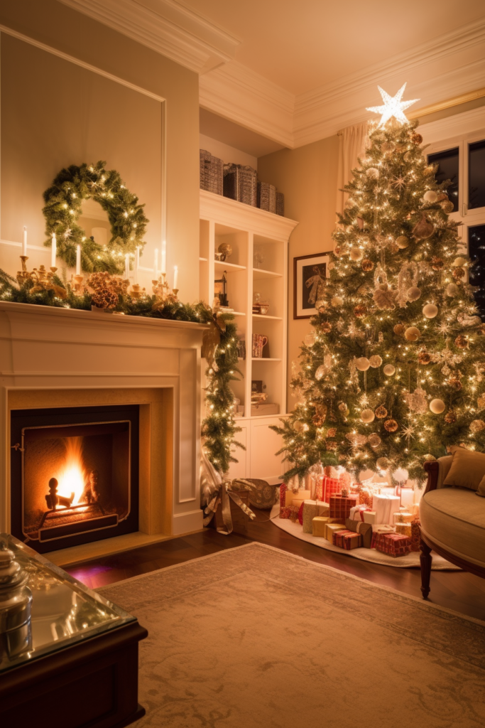 24 Enchanting Living Room Holiday Decor Ideas (Transitional Style ...