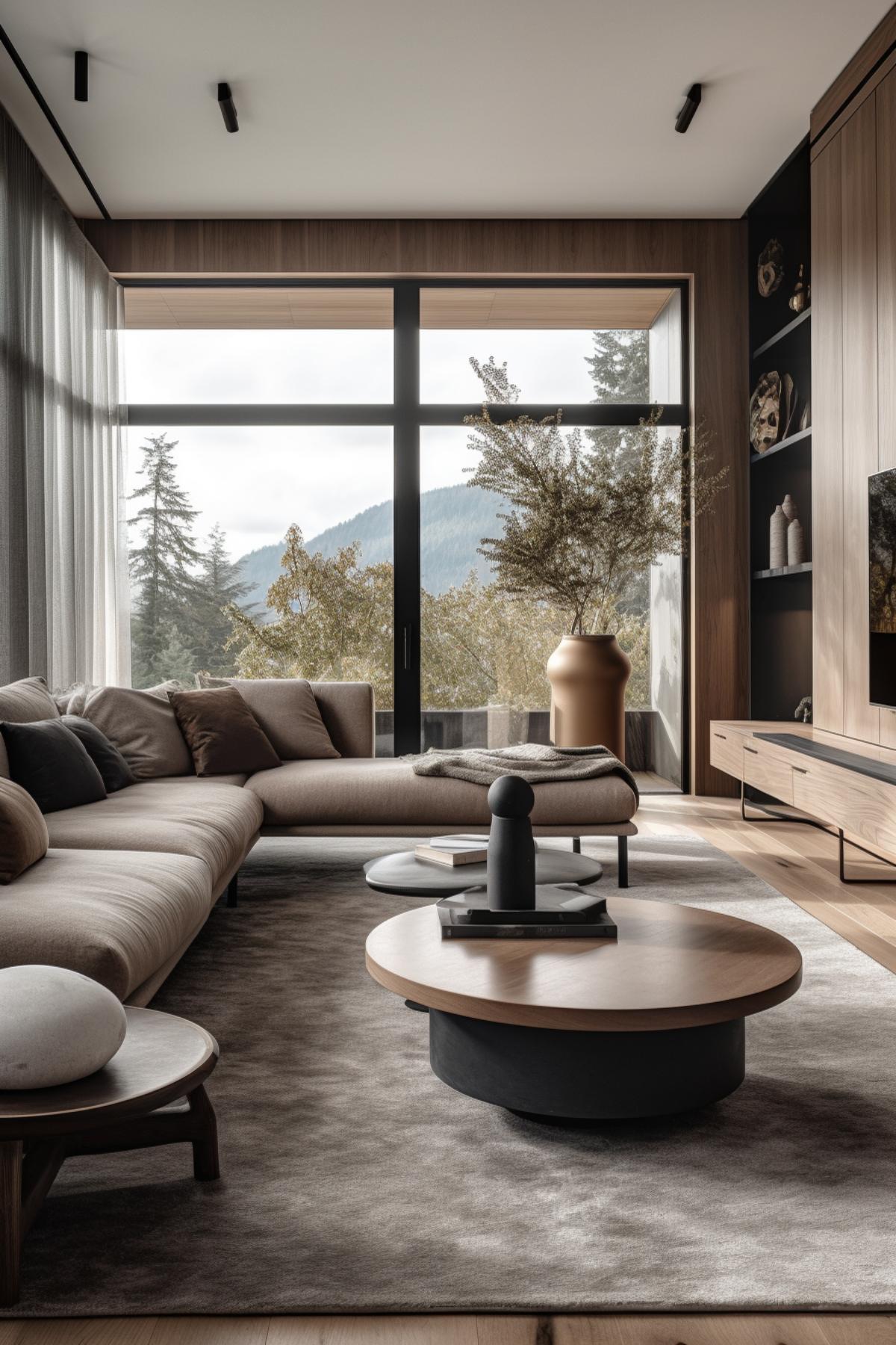West Japandi Fusion Living Room Design style - a fusion of West Coast Contemporary and Japandi