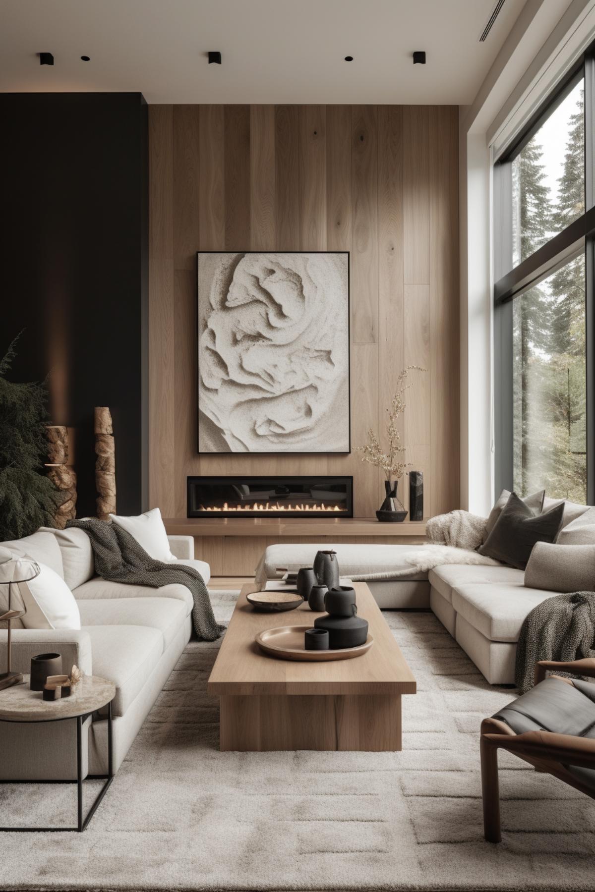 West Japandi Fusion Living Room Design style - a fusion of West Coast Contemporary and Japandi