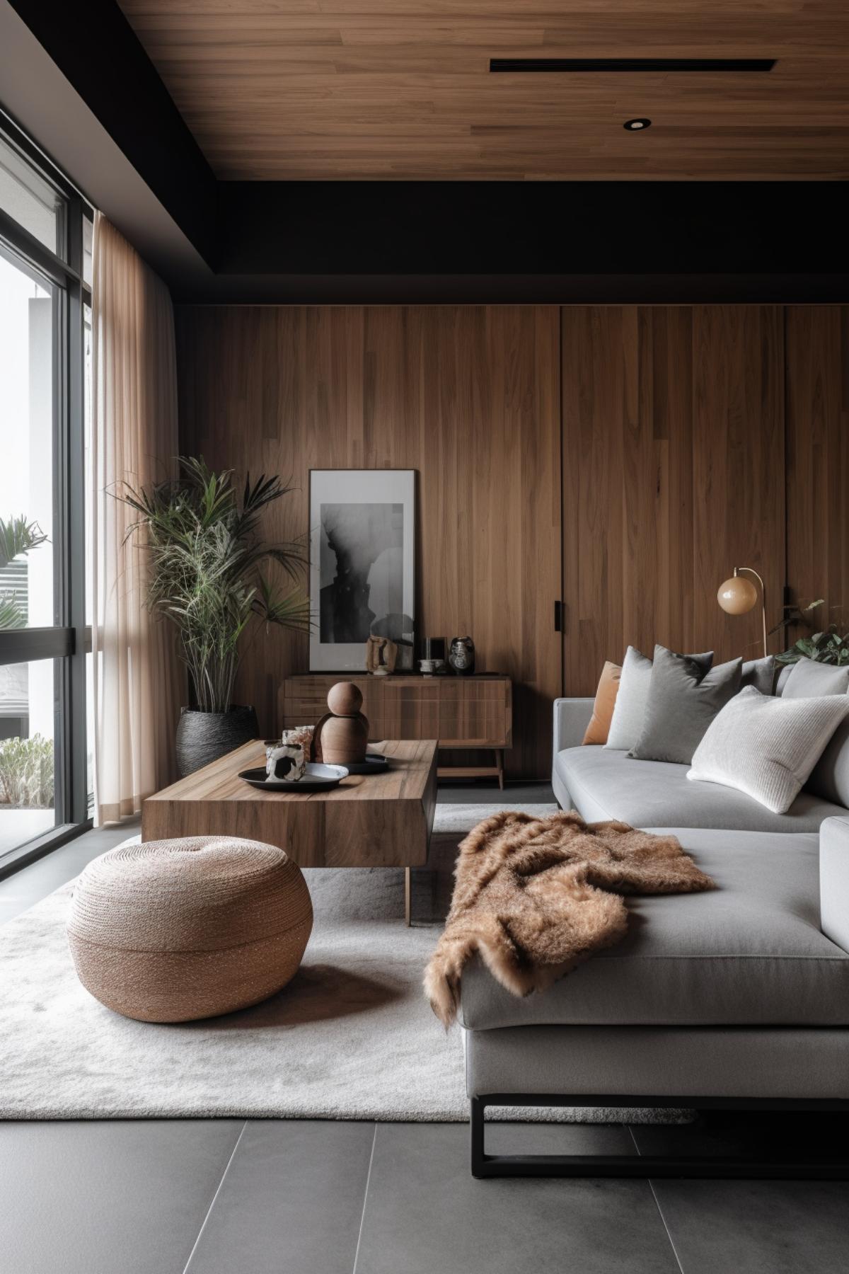 West Japandi Fusion Living Room Design style - a fusion of West Coast Contemporary and Japandi