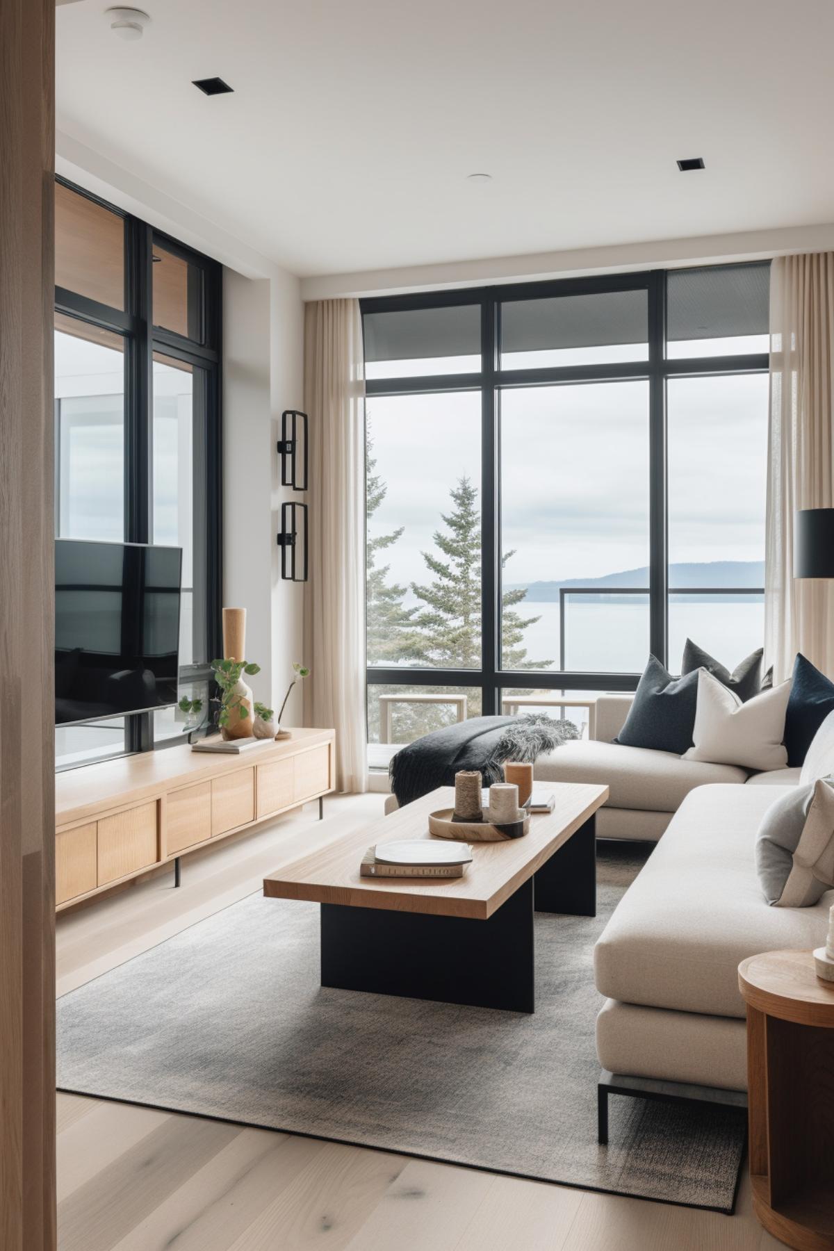 West Japandi Fusion Living Room Design style - a fusion of West Coast Contemporary and Japandi