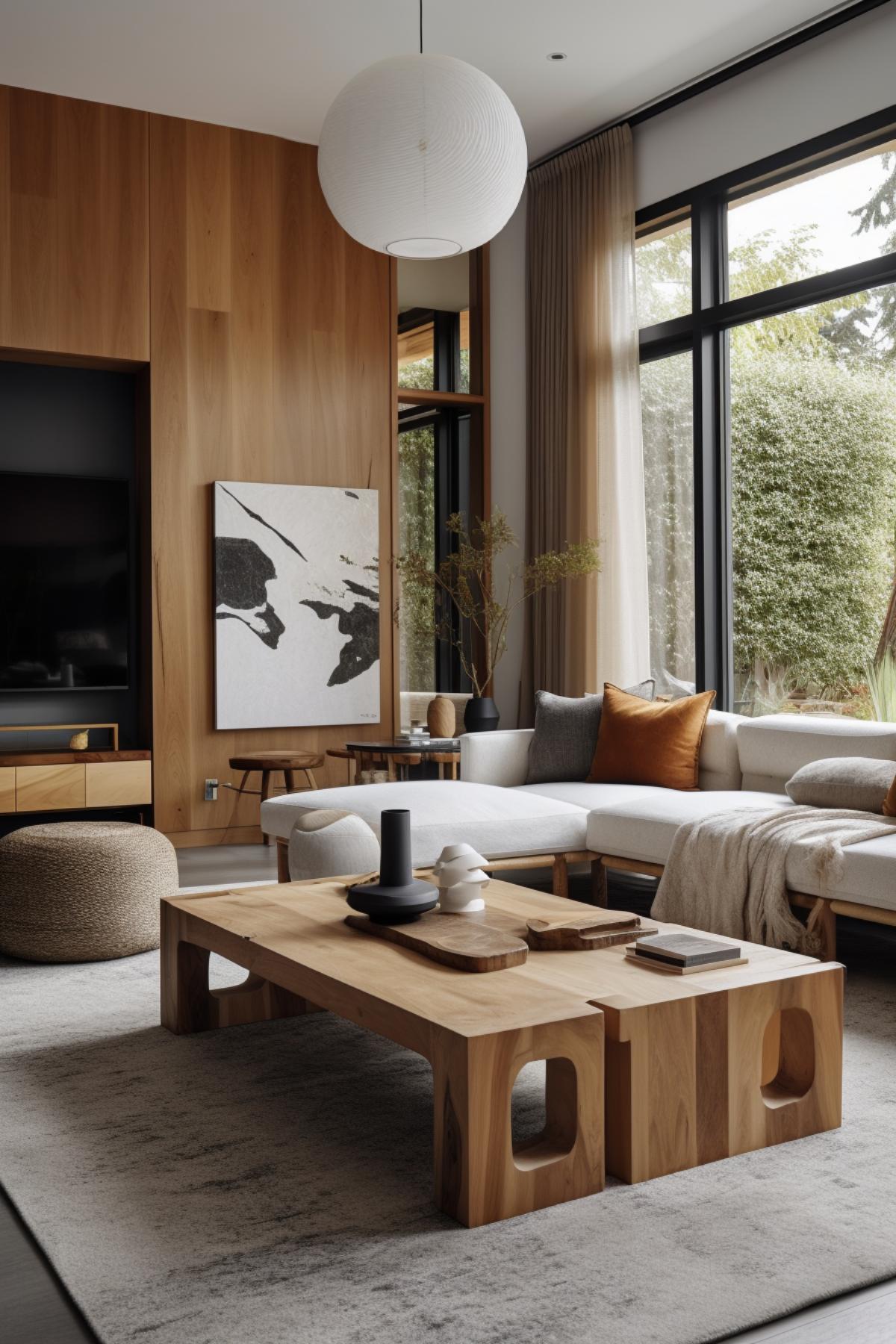 West Japandi Fusion Living Room Design style - a fusion of West Coast Contemporary and Japandi