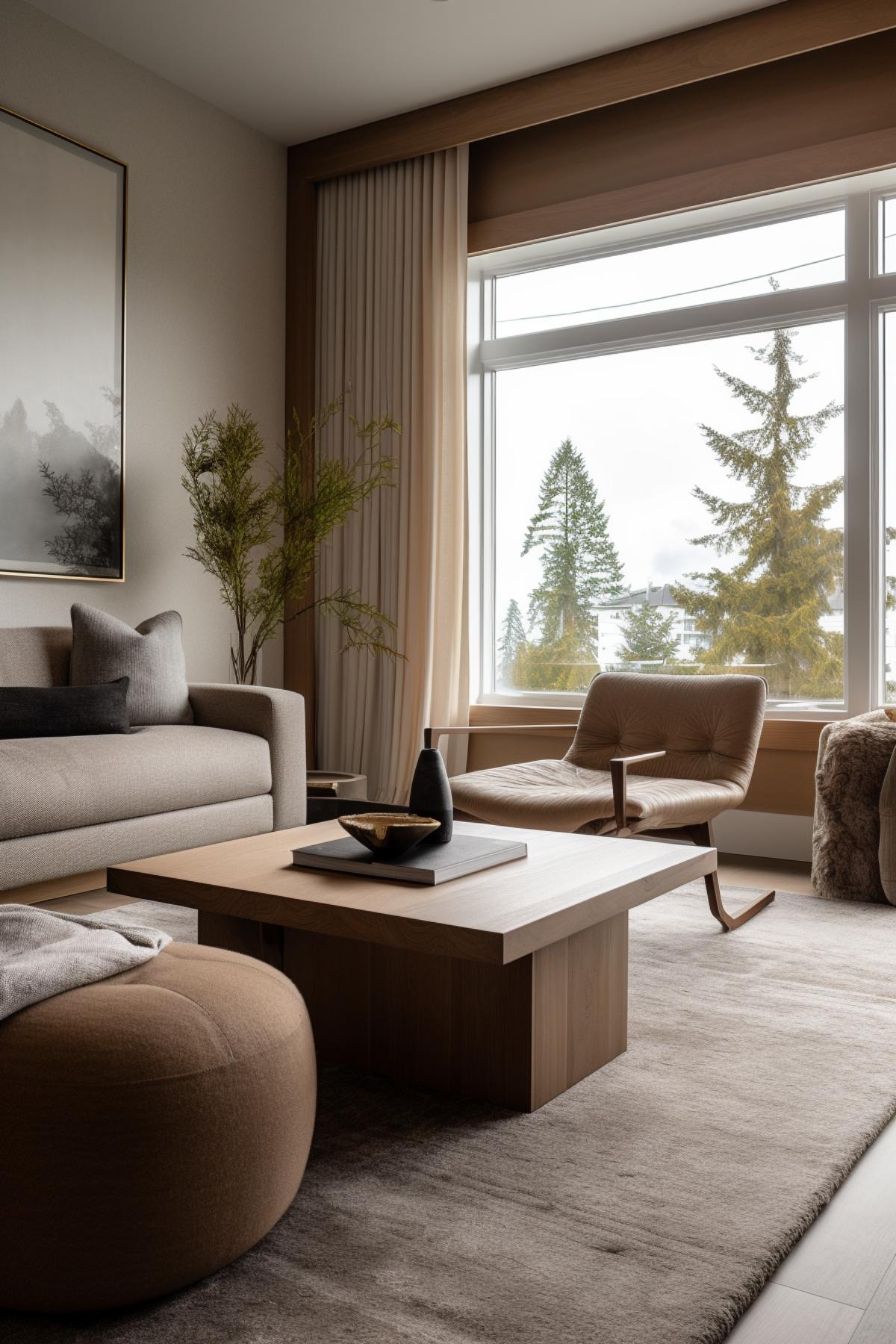 West Japandi Fusion Living Room Design style - a fusion of West Coast Contemporary and Japandi