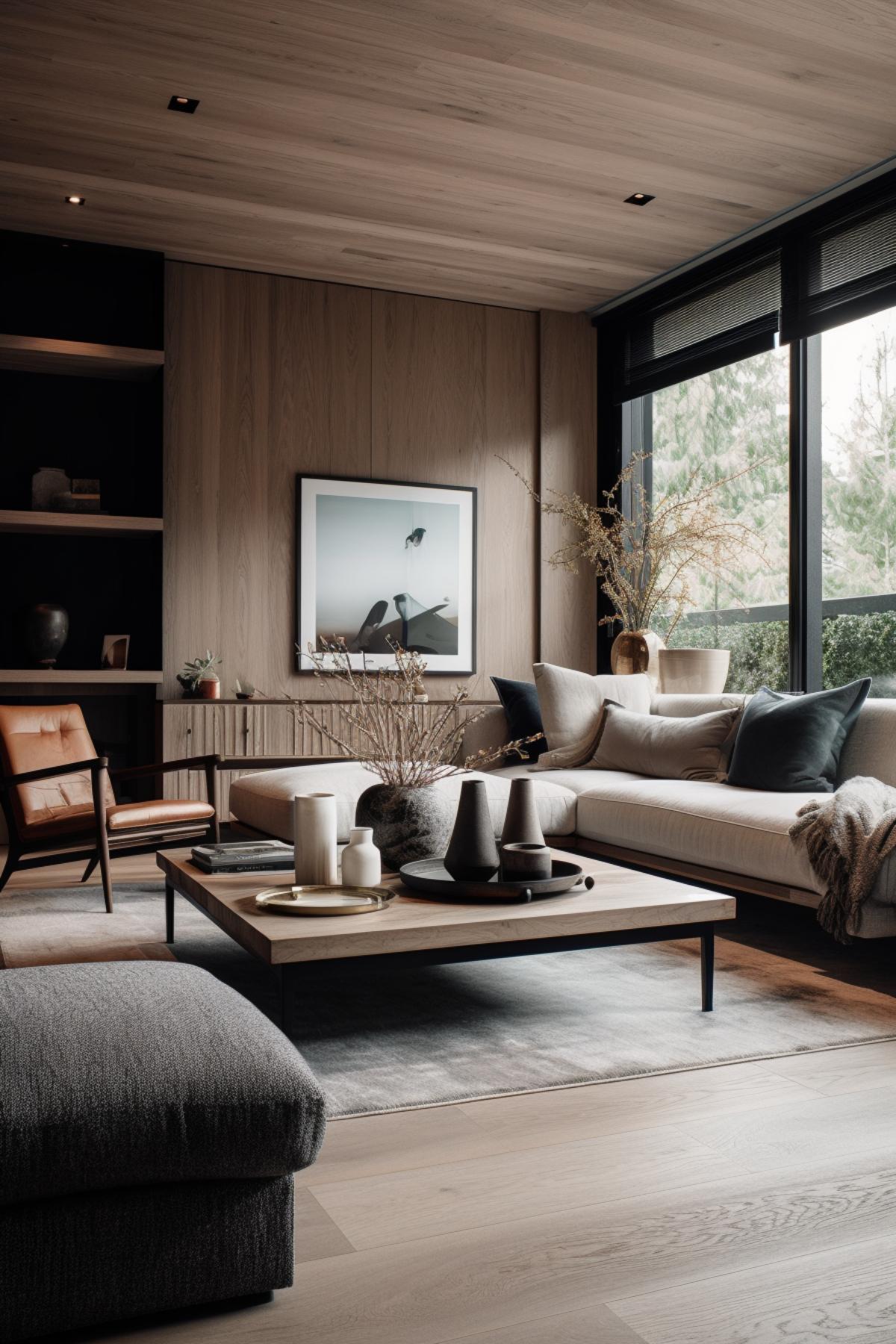 West Japandi Fusion Living Room Design style - a fusion of West Coast Contemporary and Japandi