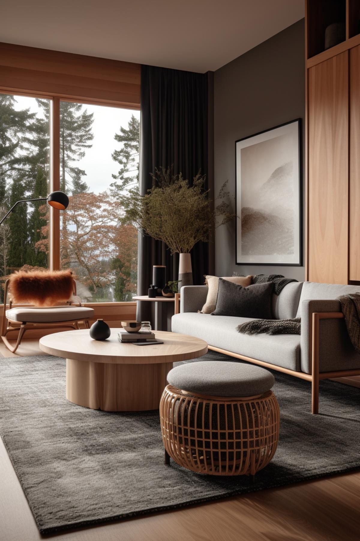 West Japandi Fusion Living Room Design style - a fusion of West Coast Contemporary and Japandi