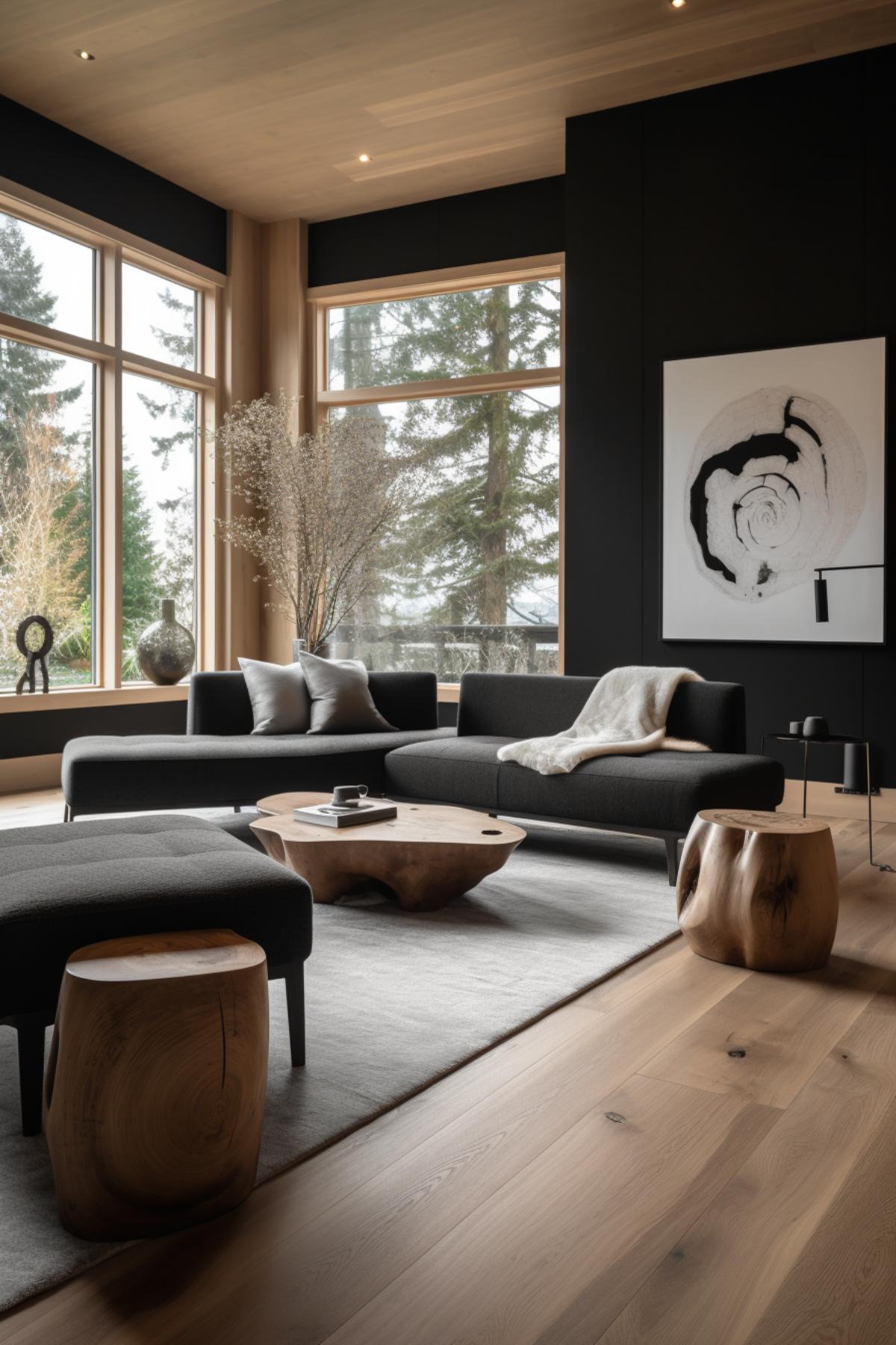 West Japandi Fusion Living Room Design style - a fusion of West Coast Contemporary and Japandi
