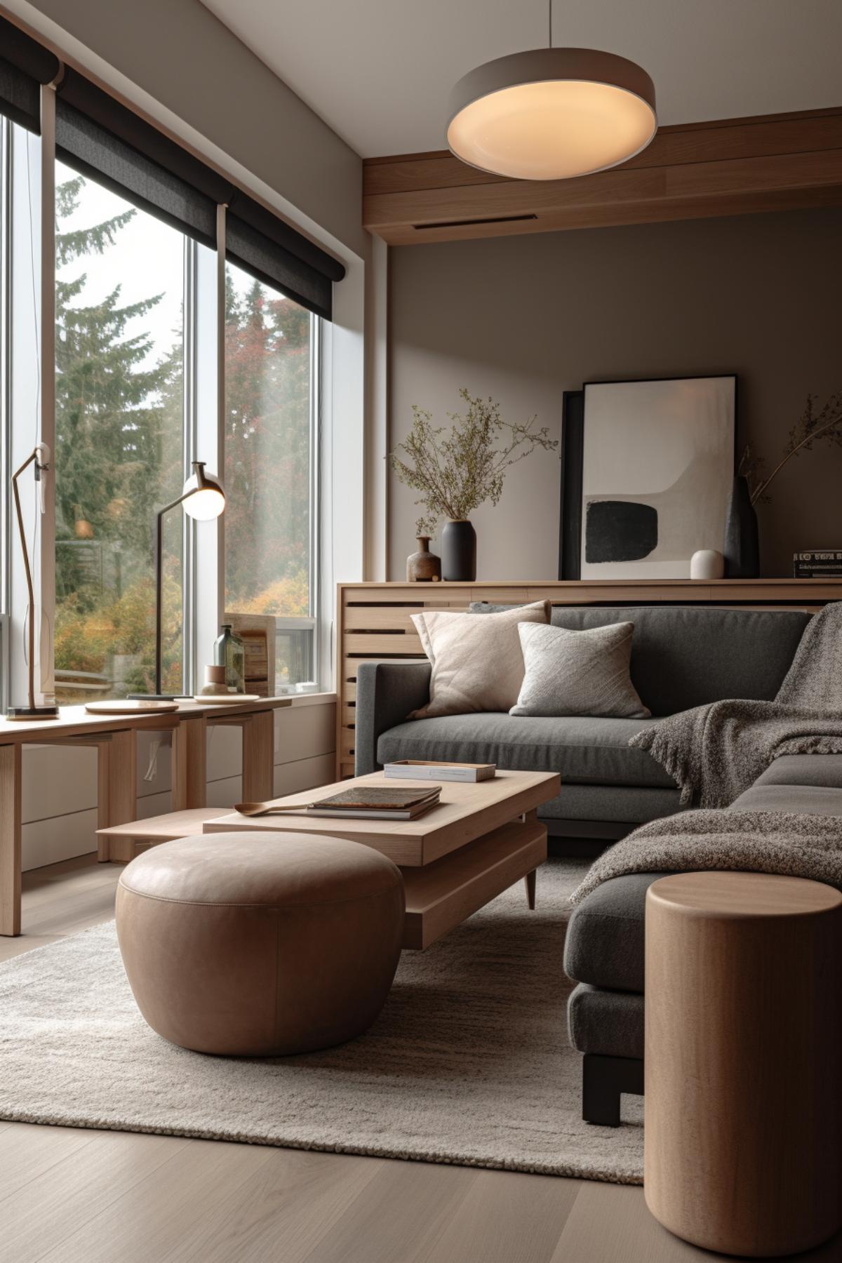 West Japandi Fusion Living Room Design style - a fusion of West Coast Contemporary and Japandi